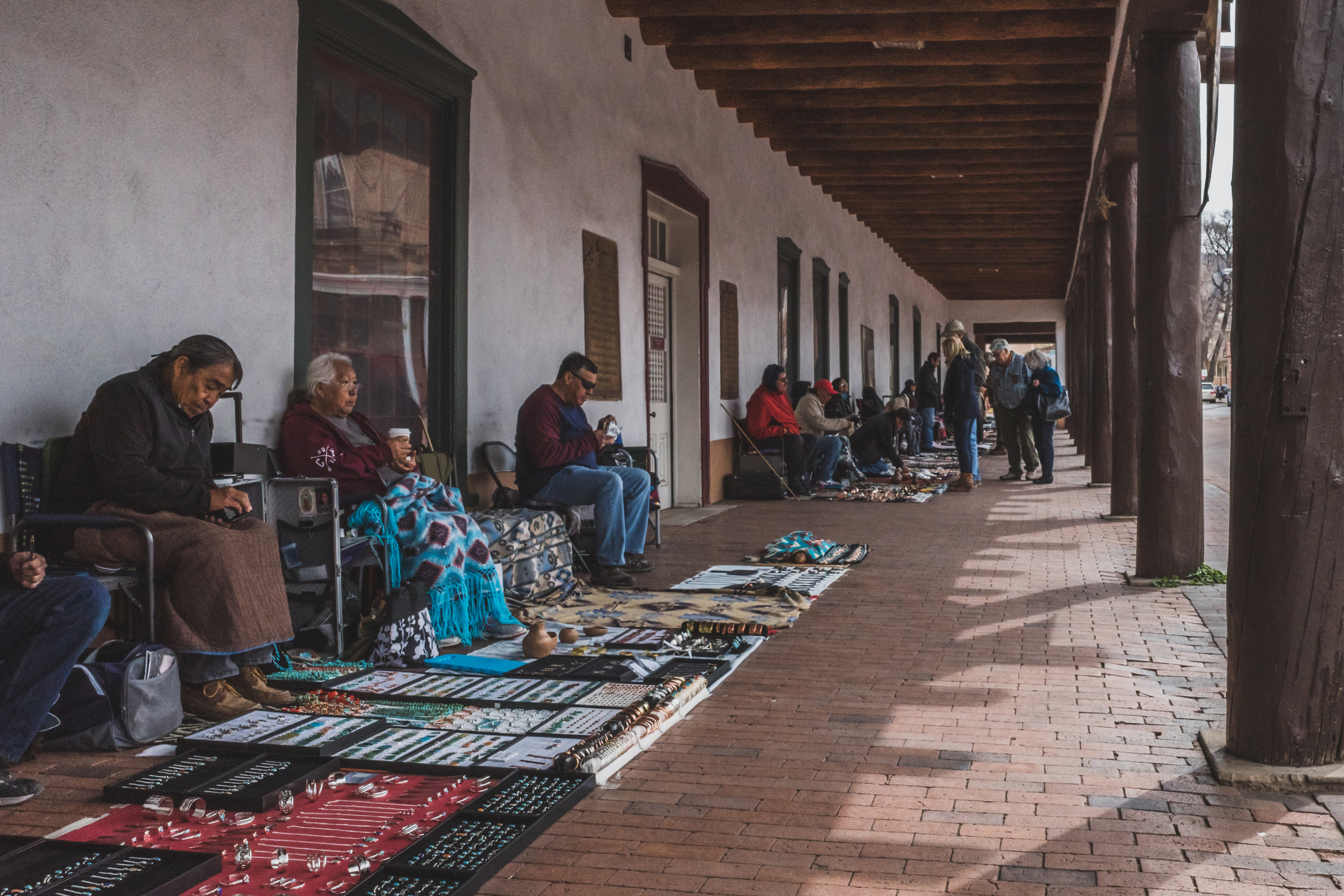 Local people selling handmade crafts